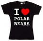 I Heart Polar Bears Black Babydoll T-shirt